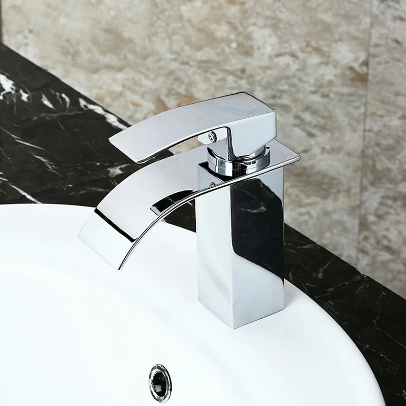 الشلال بالوعة الحمام صنبور النحاس حوض الحنفيات واحدة مقبض الغرور أحواض من الزجاج خلاط الساخن المياه الباردة الحنفية سطح جبل الصنابير