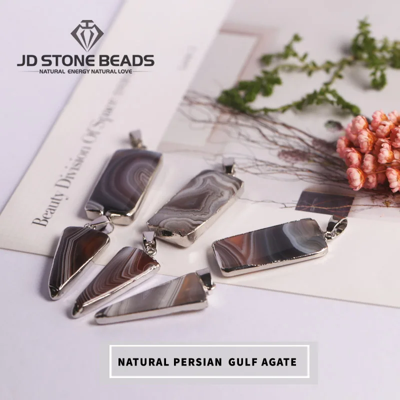 

Free Shipping Natural Persian Gulf Agate Pendants Wholesale Unique Jewelry Design Accessories Charms