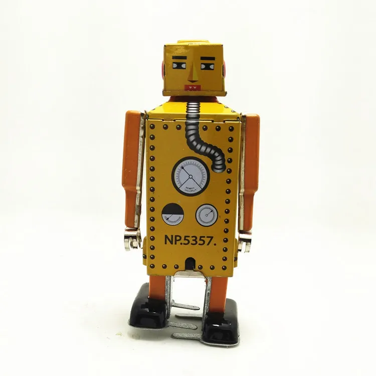 Adult Collection Retro Wind up toy Metal Tin The Yellow robot