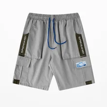 Летние модные мужские шорты Карго, уличная одежда, мужские шорты с карманами, мужские шорты для скейтборда в стиле ретро, панк, хип-хоп, мужские шорты