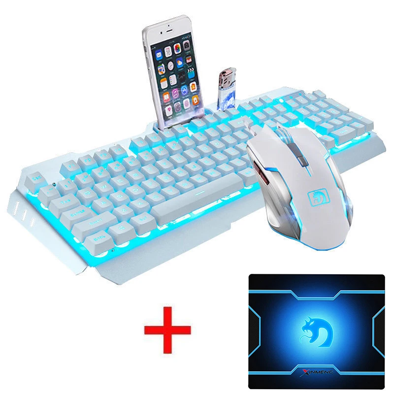 Проводная эргономичная Игровая Usb клавиатура M398 с оранжевой светодиодной