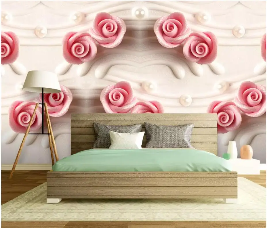 

Custom mural 3d photo wallpaper High-grade three-dimensional rose Background Home decor 3d wall murals wallpaper for walls 3 d