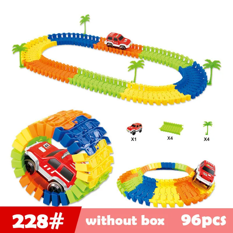 Магический трек Электрический рельсовый Автомобиль DIY Flex Railway Roller Coaster