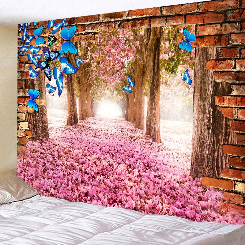 

Tapestry Wall Hanging Bed Spread Beach Towel Table Cloth Yoga Mat Home Decoration Nature Forest Design Rectangle 150cmx130cm