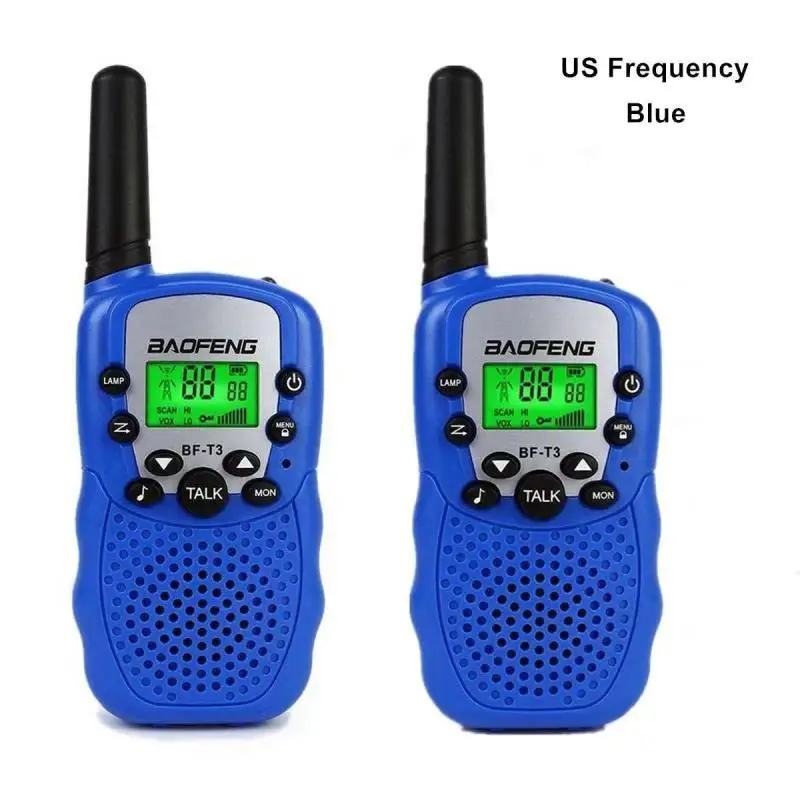 2 шт Baofeng мини BF-T3 портативная рация радио для детей на открытом воздухе кемпинга 22CH UHF 462-467 МГц до-3 км портативное переговорное устройство - Цвет: Blue US