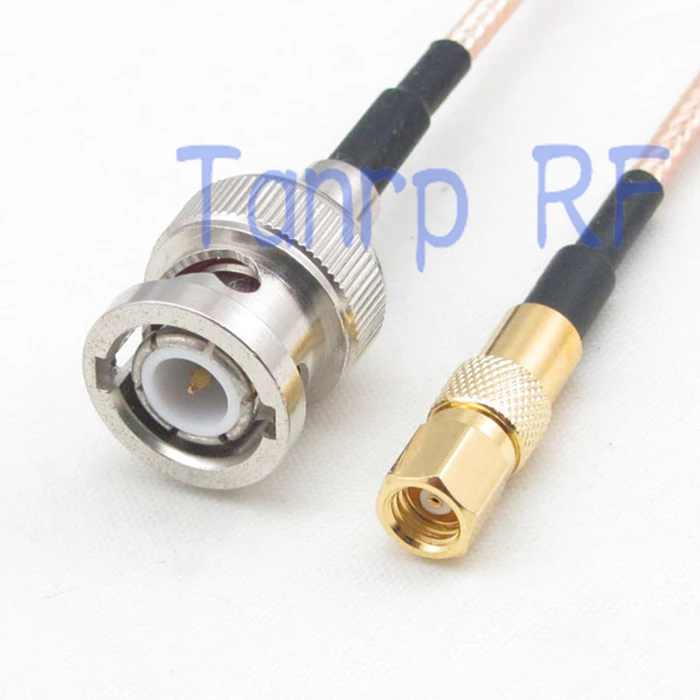 

6in SMC male plug to BNC male plug RF adapter connector 15CM Pigtail coaxial jumper extension cord cable RG316