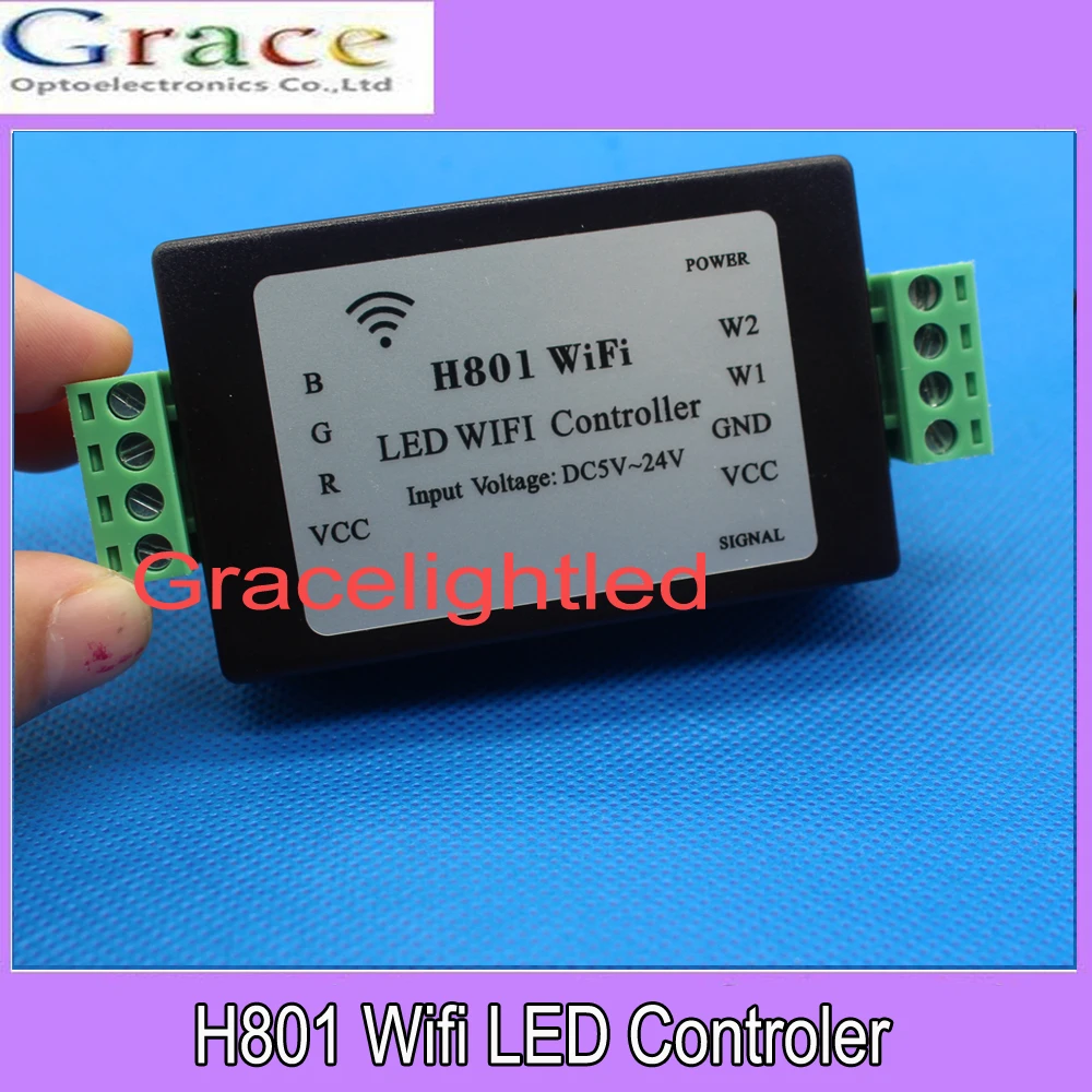 

DC5-24V Wireless Smart Dimmer Receiver Output 5 Routes PWM Data WiFi APP Controlled for RGBW LED Strip Light Lamp