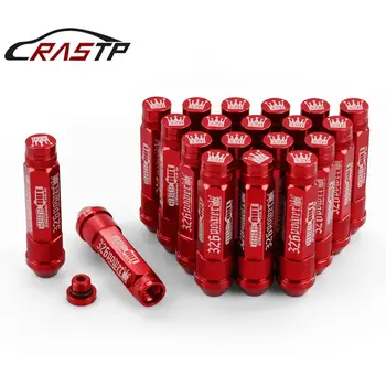 

RASTP-M12X1.5 20 Pcs 326 Power Racing Red Alloy Aluminum 90MM Wheel Lug Nut With Crown Caps For Honda Toyota RS-LN039