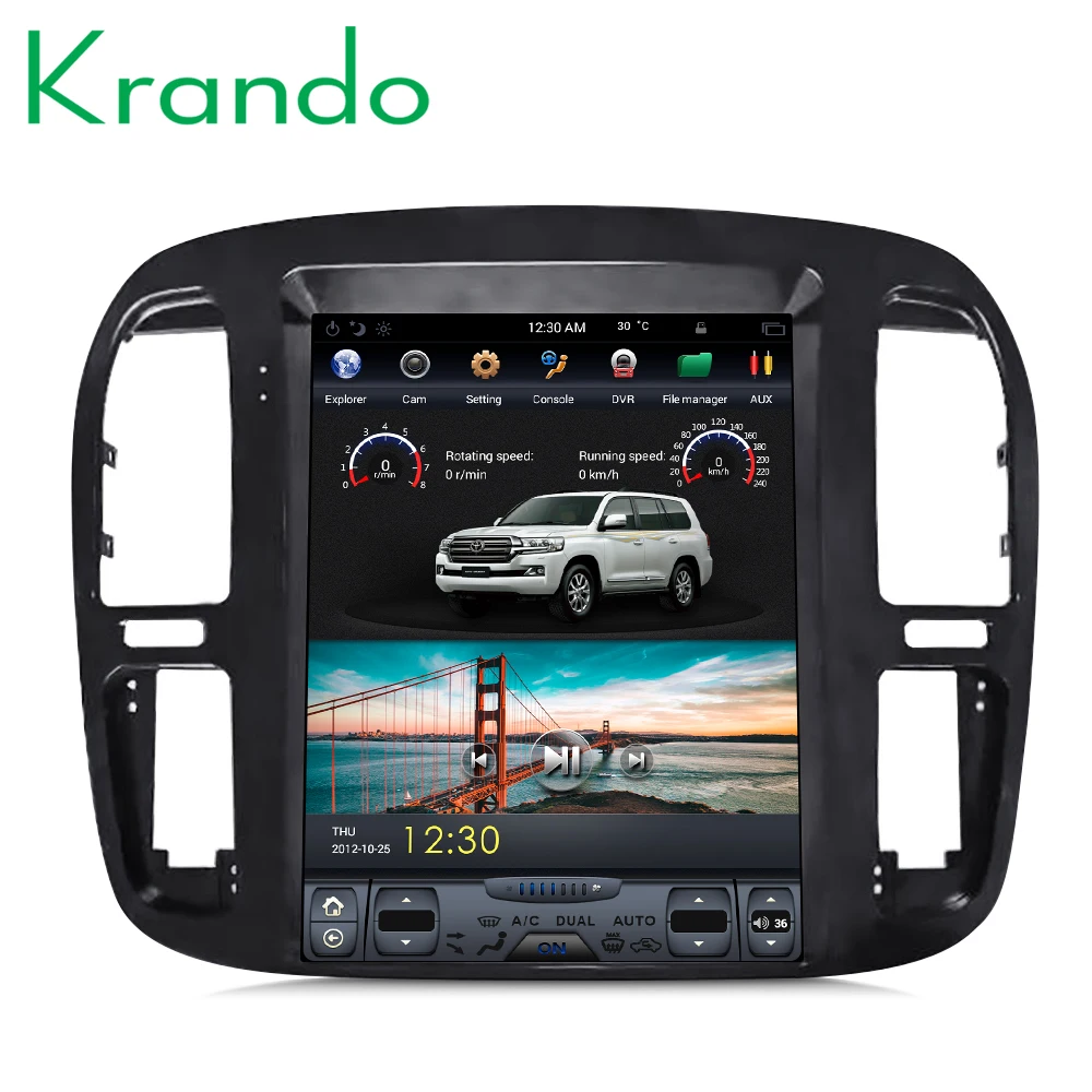 Krando Android 6,0 12," tesla Стиль Вертикальное автомобильное радио gps навигация для Toyota land cruiser 100 1999-2002 мультимедийная система