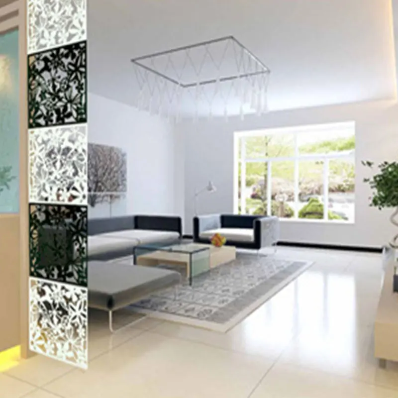 

Paravan Biombo Flower Hollow Foding Hanging Screen Curtain Room Divider Partition Wall Home 3 Color TV backdrop 40X40CM