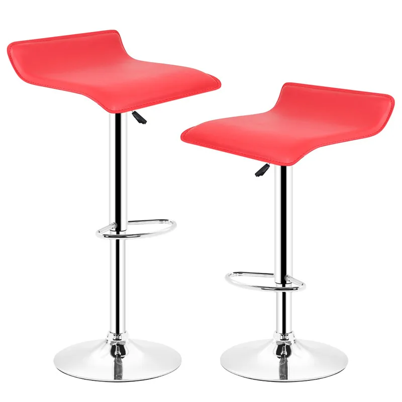 Прямая поставка 2 шт./компл. домашний синтетический кожаный Регулируемый поворотный барный стул современные барные стулья счетчик для паба мебель для гостиной HWC - Цвет: Красный