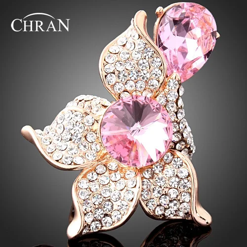 

Chran Classic Flower Design Cubic Zirconia Engagement Rings for Women Silver Plated Faux Pearl Finger Rings Jewelry Accessories
