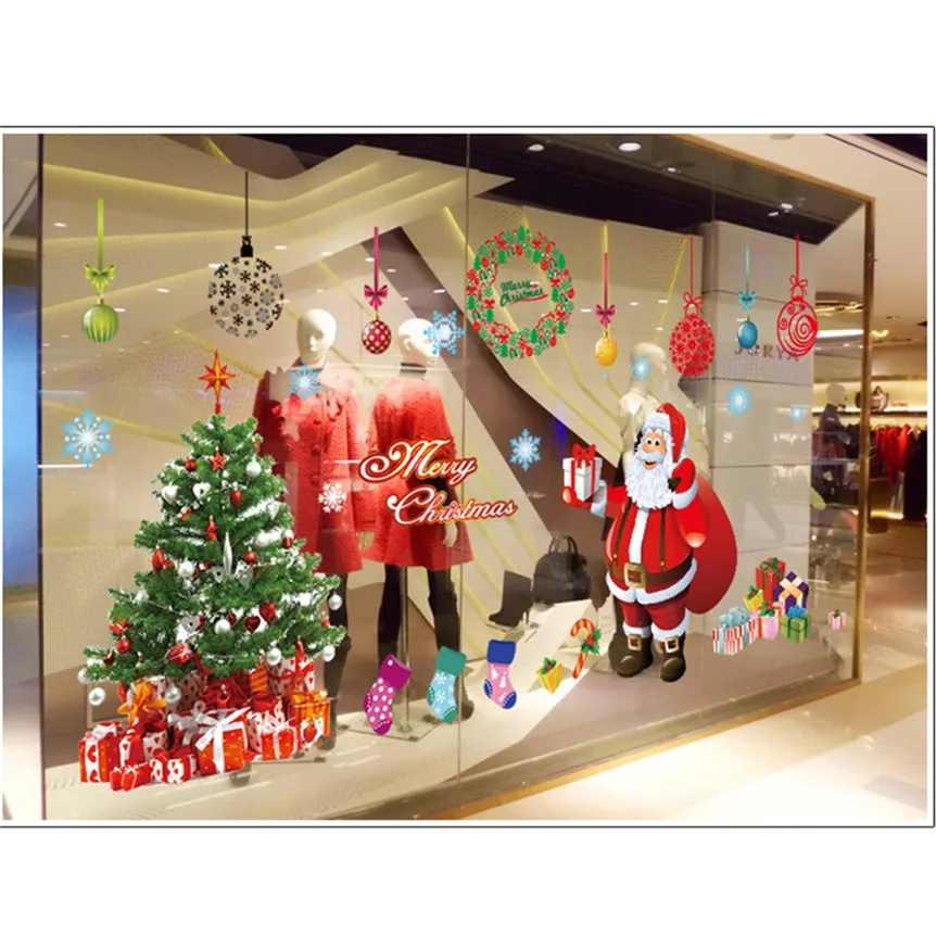 1PC Merry Chirstmas WallPaper  Chirstmas Tree Santa Claus 