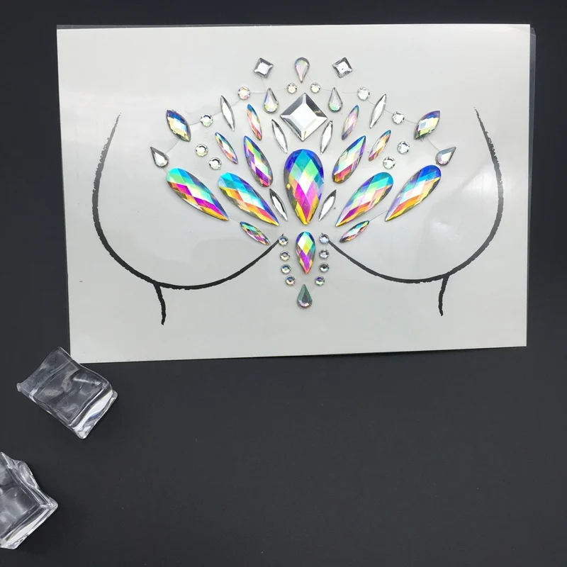 Pulaqi наклейки на бюстгальтер с кристаллами DIY самоклеющиеся накладки на грудь и грудь прозрачные накладки на соски наклейки на бюстгальтер с лепестками F