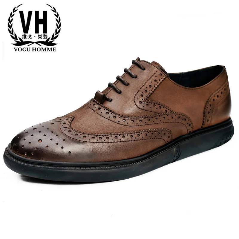 

new men leather block spring of designs on woodwork men's shoes frosted British tide restoring ancient ways of leisure shoes