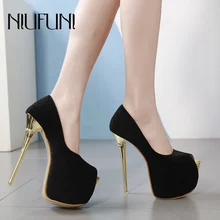 Women Ultra High Heels Wedding Pumps 16cm Peep Toe Sweet Sexy Nightclub Suede Party Shoes Ladies Platform 7cm Thin Metal Heels цена Women Ultra High Heels Wedding Pumps 16cm Peep Toe Sweet Sexy Nightclub Suede Party Shoes Ladies Platform 7cm Thin Metal Heels цены онлайн