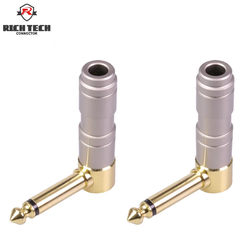 50pcs Jack 6.35mm 1/4&quot Audio Video Connector Right Angle L Shape Mono 2poles Male Plug for Guitar | Обустройство дома