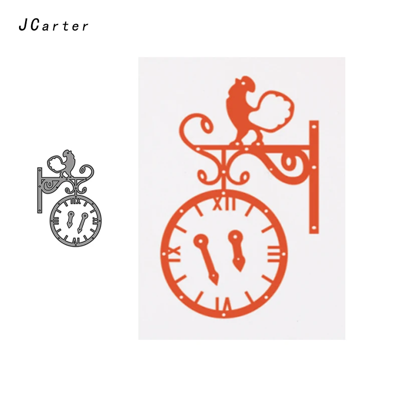 

JCarter Rooster Report Time Metal Cutting Dies for Scrapbooking DIY Embossing Folder Card Photo Template Stencil Handmade Album