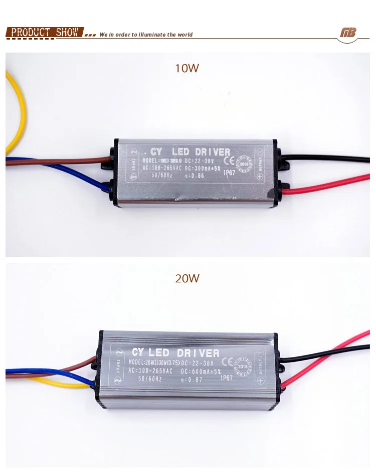 Светодиодный драйвер питания 10 Вт 20 Вт 30 Вт 50 Вт 70 Вт IP67 Iuput AC100-265V выход DC22-38V для прожектора чип устойчивый ток 50-60 Гц