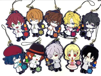 

10pcs/lot DIABOLIKLOVERS Anime keychain Yui Ayato Kanato Laito Ruki Yuma Shin Sakamaki Reiji Subaru Rubber strap/phone charmG446