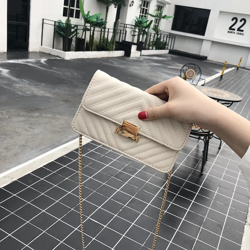 

New small fragrance rhombic chain small bag chic bag ins oblique lock bag
