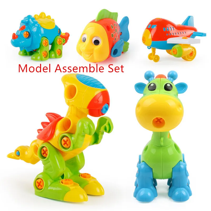 

7 styles Animals Plastic Assembly Model Kits 3D DIY Construction Set Toys For Boys Engineering Learning Ability Training Gift