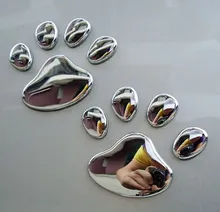 Professional car modification parts Pure metal car body sticker Cute bear feet car stickers