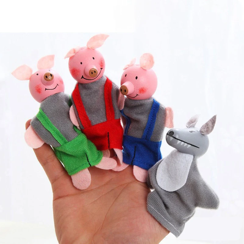 Finger Puppets Theater Little Pig Dolls мягкие детские игрушки для рук мягкая игрушка пальцев