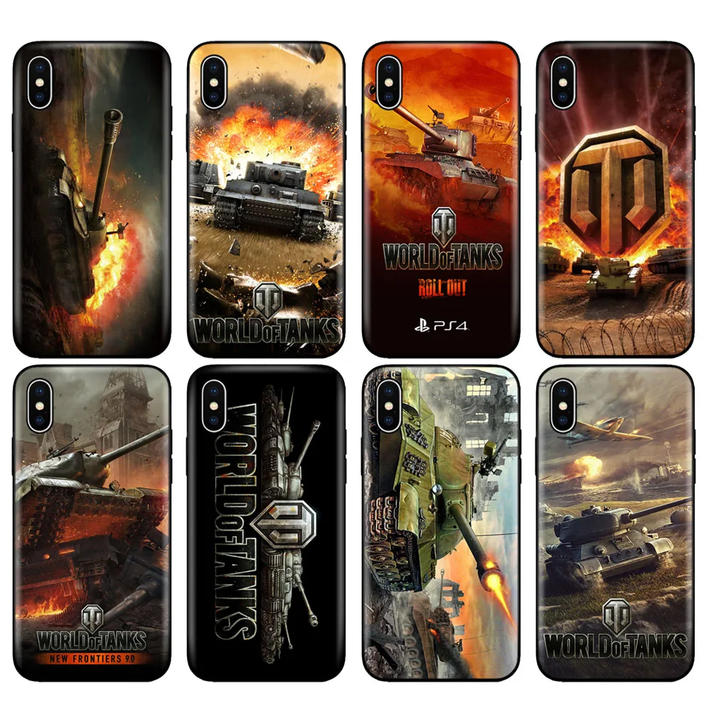 Custodia In Tpu Nero Per Iphone 5 5S Se 6 6S 7 8 Plus X 10 Custodia In Silicone Per Iphone Xr Xs 11 Pro Max Custodia World Of Tanks
