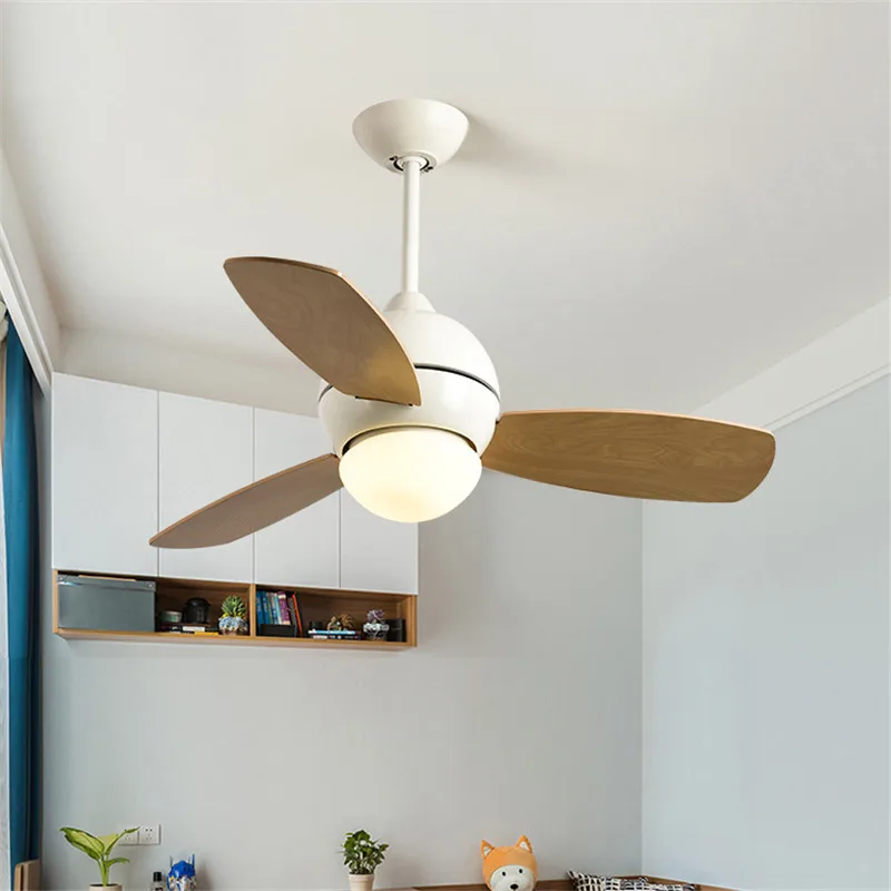 

34/36/42 Inch Nordic Loft Macaron Led Ceiling Fan Lamp Creative Restaurant Living Room Ceiling Fan Light Fixtures Free Shipping