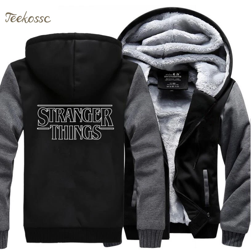 

TV Show Fashion Hoodies Men 2018 Hot Sale Winter Warm Fleece Men's Sweatshirt Thick Zipper Hoodie Hip Hop Black Gray Jacket Coat