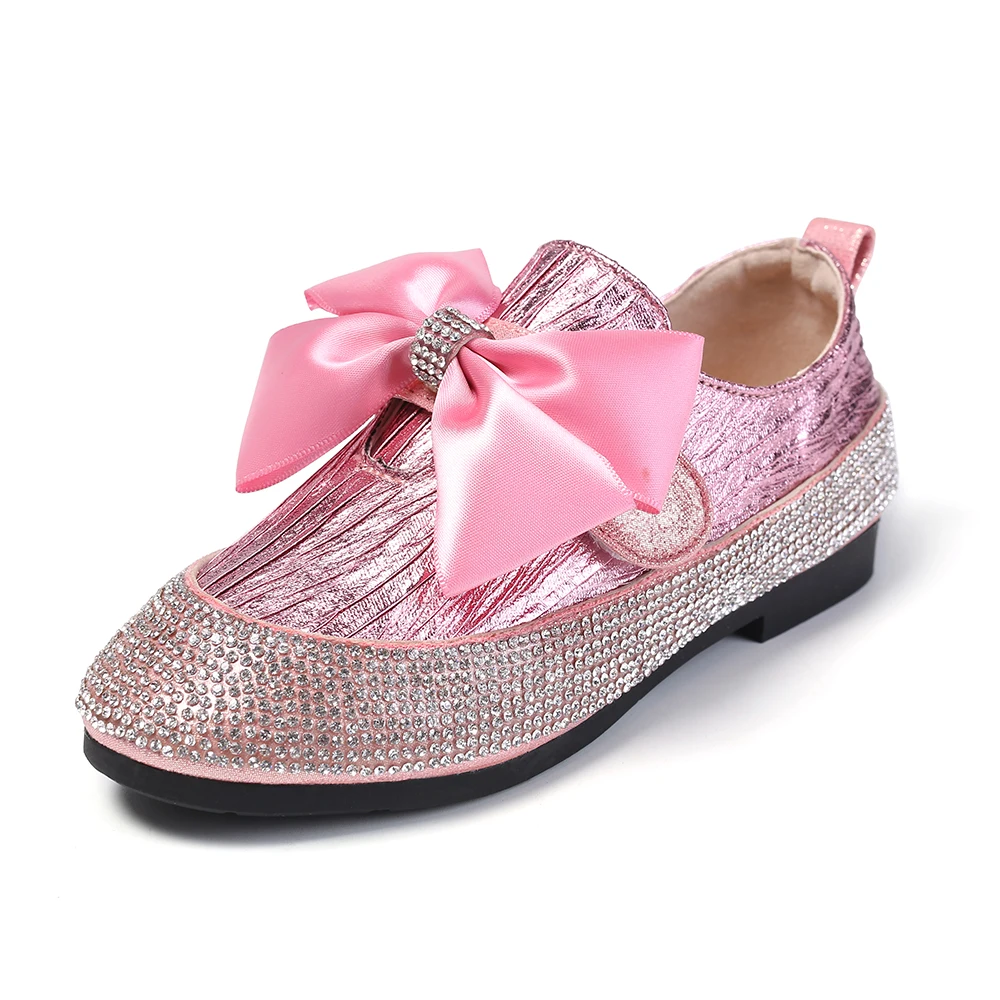 

COZULMA Kids Bow Causal Shoes Girls Sequins Princess Shoes Kids Fashion Sneakers Children Non-Slip School Shoes Size 26-36