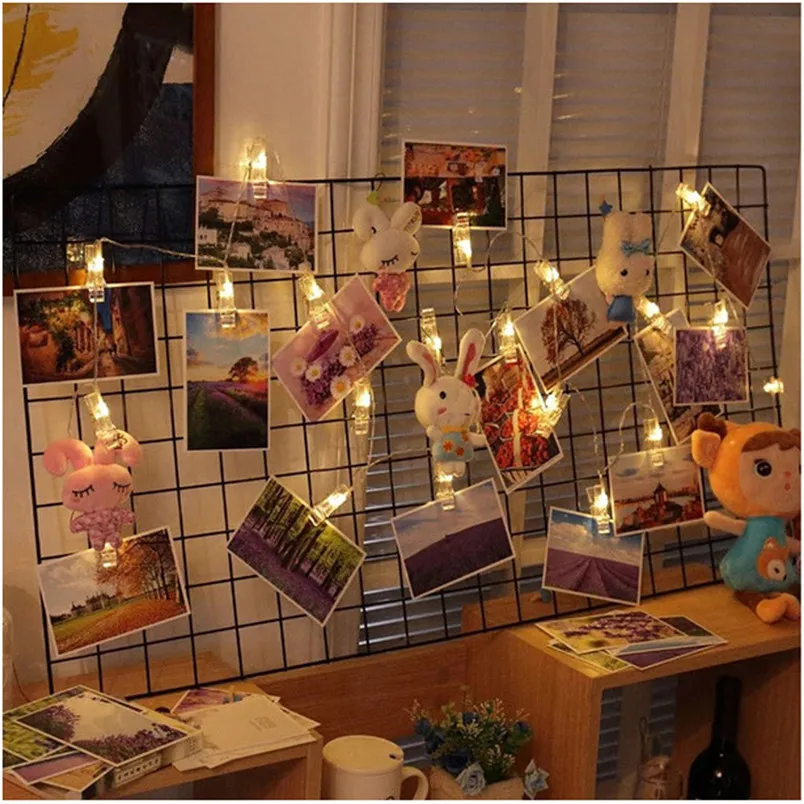 NEW 1.5M 10 LED lights decoration Hanging Card Picture Clips Photo Pegs christmas String Light Lamp Indoor home decor #3D03 | Лампы и