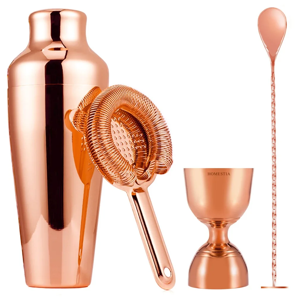 Homestia Essential French Shaker Set Gold 4 pcs French Shaker Setbottle coasterabsorbent