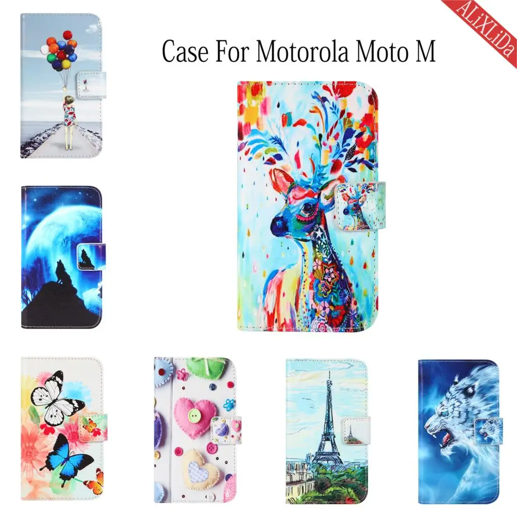 Чехол для Motorola Moto M модный кожаный защитный чехол высокого качества с мультяшным