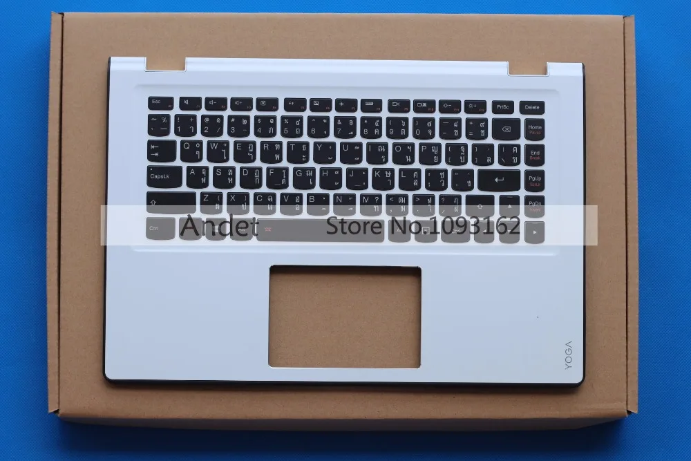 

New Original for Lenovo Yoga 3 14 Palmrest Keyboard Bezel Upper Case Cover White Thai