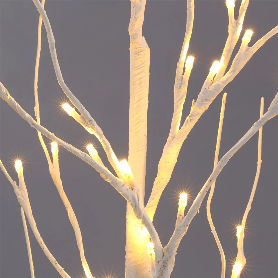 Árvore de Bétula Festival para Casa Luz da Noite Decorações Lâmpada Prata Moderno Férias Fadas 170cm ue Eua Plug Usb Guirlanda Led 12 Luzes noturnas