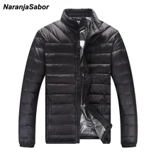 NaranjaSabor, зимние теплые мужские парки, пальто, ультра-светильник, Толстые мужские куртки, Мужское пальто, Мужская брендовая одежда, 4XL