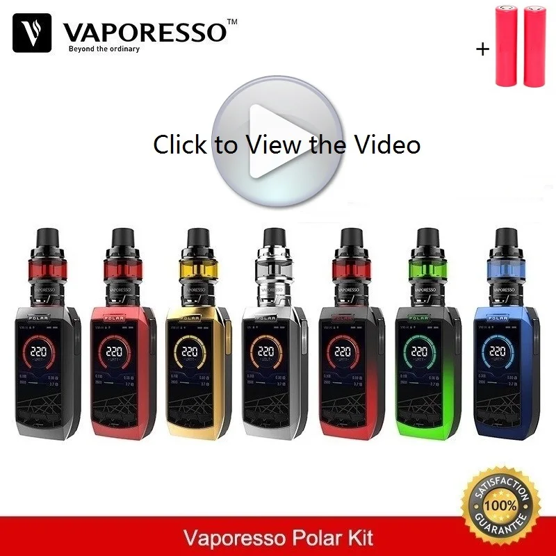 

Vaporesso Polar Kit 220W TC Box Mod Vape 6.5ml with Cascade Baby SE Vape Tank GT Meshed and GT Coil 18650 Vaporizer E-Cigarettes