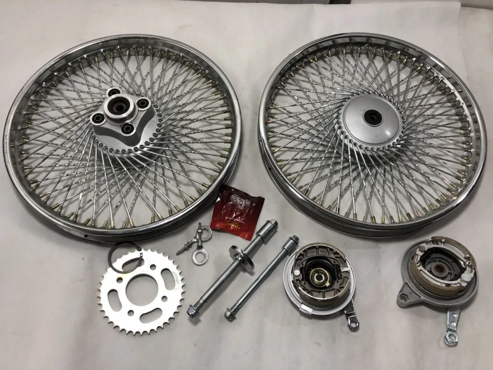 

CG125 WY125 ZJ125 AX100 Front Rear 72 Spokes 1.6x18 450-18 Motorcycle Wheel Rims With Brake Hub
