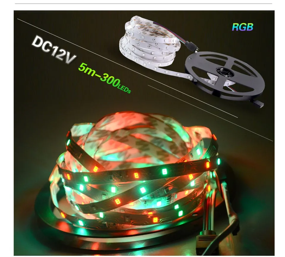 5 м/рулон 3528 RGB Светодиодная лента DC12V fita de светодиодный 300 светодиодный s Гибкая лента светодиодный светильник для потолочного барного шкафа