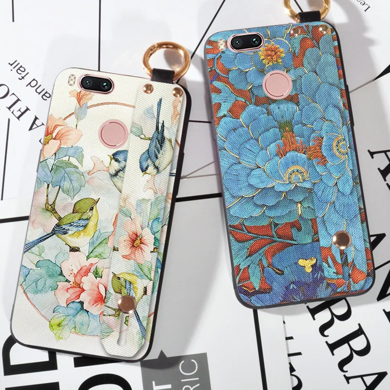 

Wrist Strap Flower Emboss Cases For XiaoMi Mi5 Mi 5 5C 5S Plus Luxury Silicone Cartoon Cloth Cover For XiaoMi Mi 5X / A1