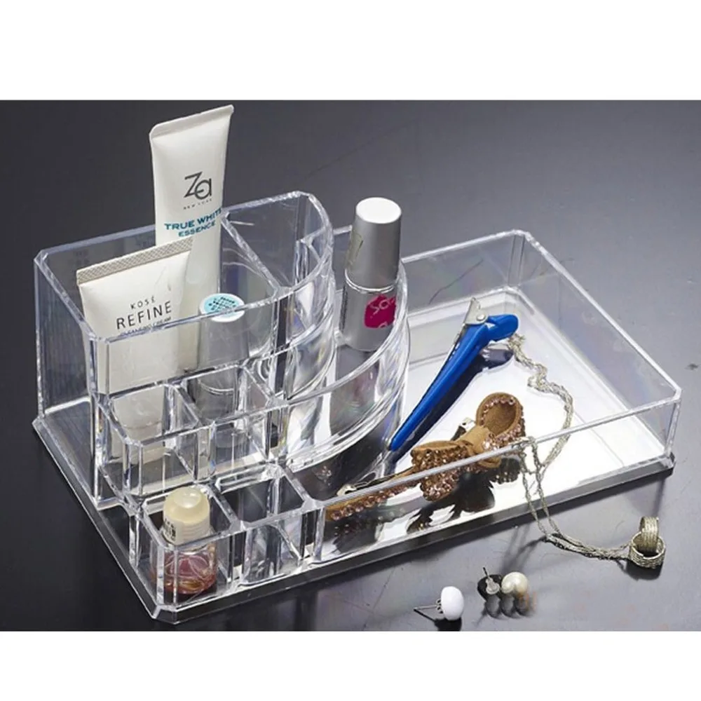 

24 Grids Crystal Plastic Lipstick Storage Box Makeup Table Organizer Transparent Dressing Table Storage Box Cosmetic case