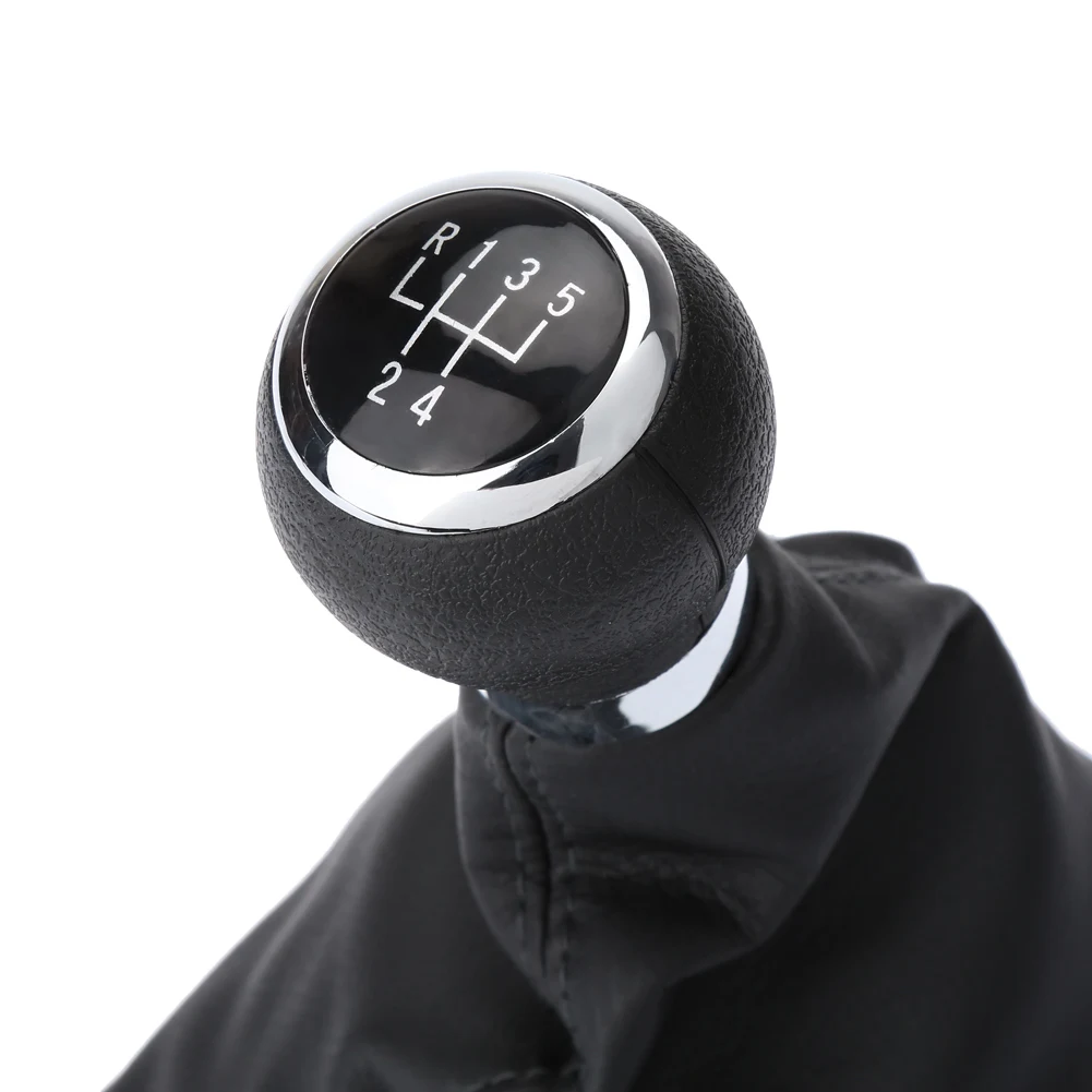 

KKmoon Car Style Black 5 Speed Gear Shift Knob Stick Boot Gaiter Frame for VW Passat B6