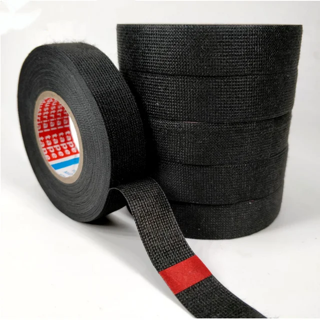 19mmx15M Strong Adhesive Cloth Fabric Tape Black automotive heat