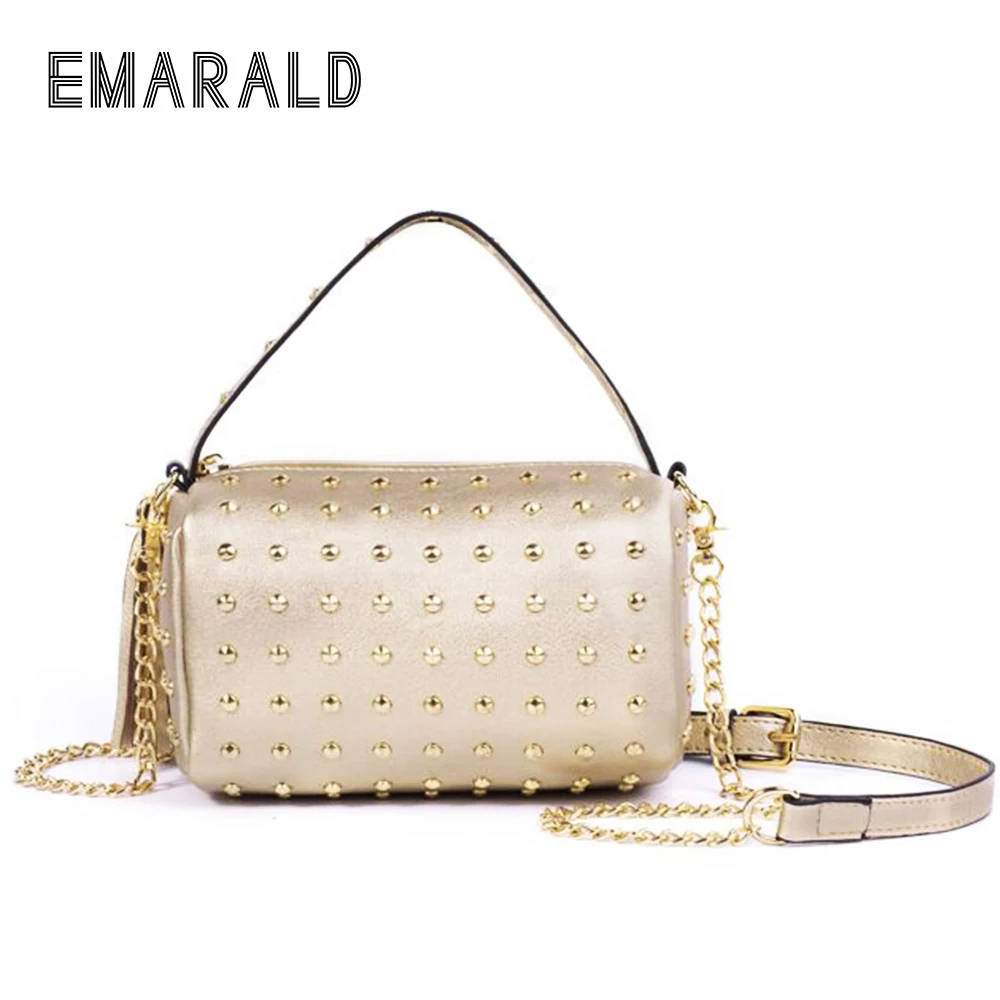 2018 New Hot Gold Chain shoulder rivet bag for women small handbag