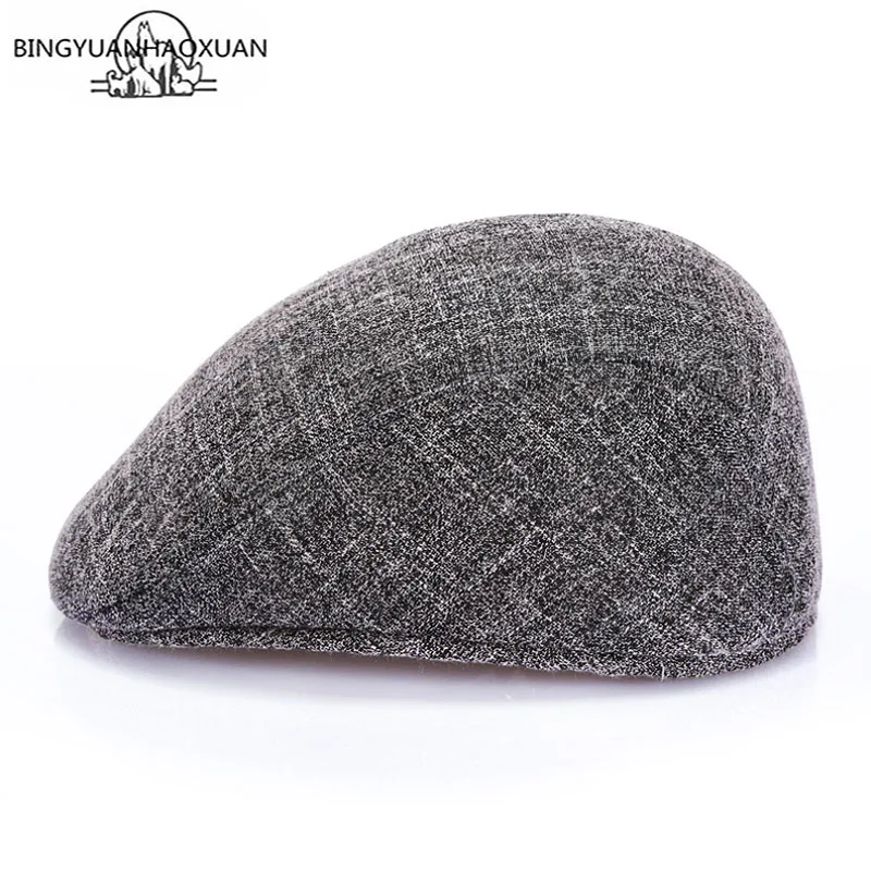 

BINGYUANHAOXUAN Womens Hat Simple Flax Berets With Men Spring Hats Unisex Fashion Retro Couple Cap Snapback Hat Dad