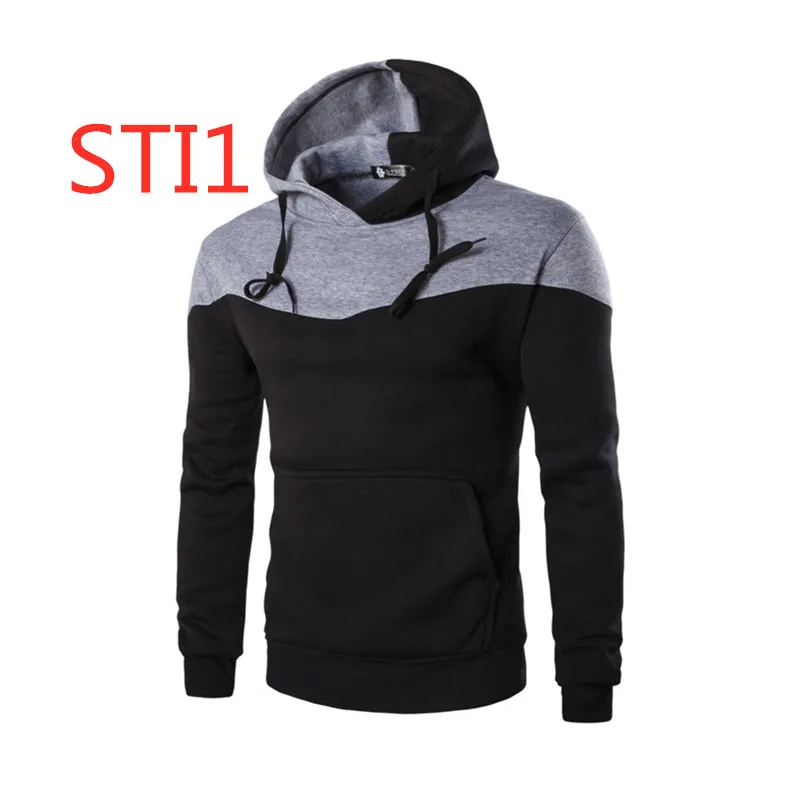 

STI1 For Men's Slim Hoodies Custom Logo Sweatshirt Hooded Coats Man Spring Sportswear Zip Patchwork Man Printed Casual Tracksuit