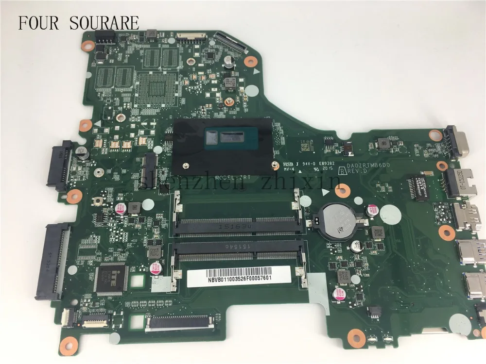 

Four sourare For Acer aspire E5-573 E5-573G Laptop motherboard 3805U CPU DA0ZRTMB6D0 Mainboard Test good