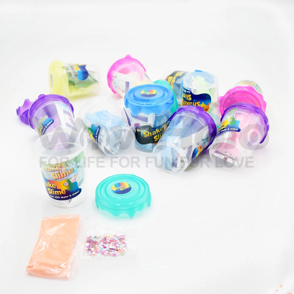 Free shipping Shake slime shaker slime 1 random color with confetti slime set slime toys (3)
